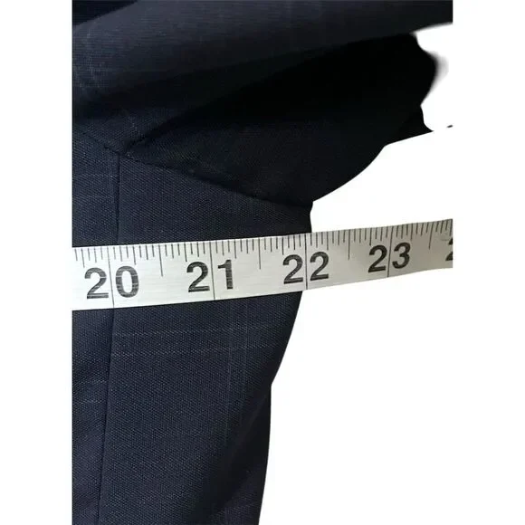 Ermenegildo Zegna Men's 52R Blue Wool Plaid Blazer Formal Designer Business - Picture 9 of 15